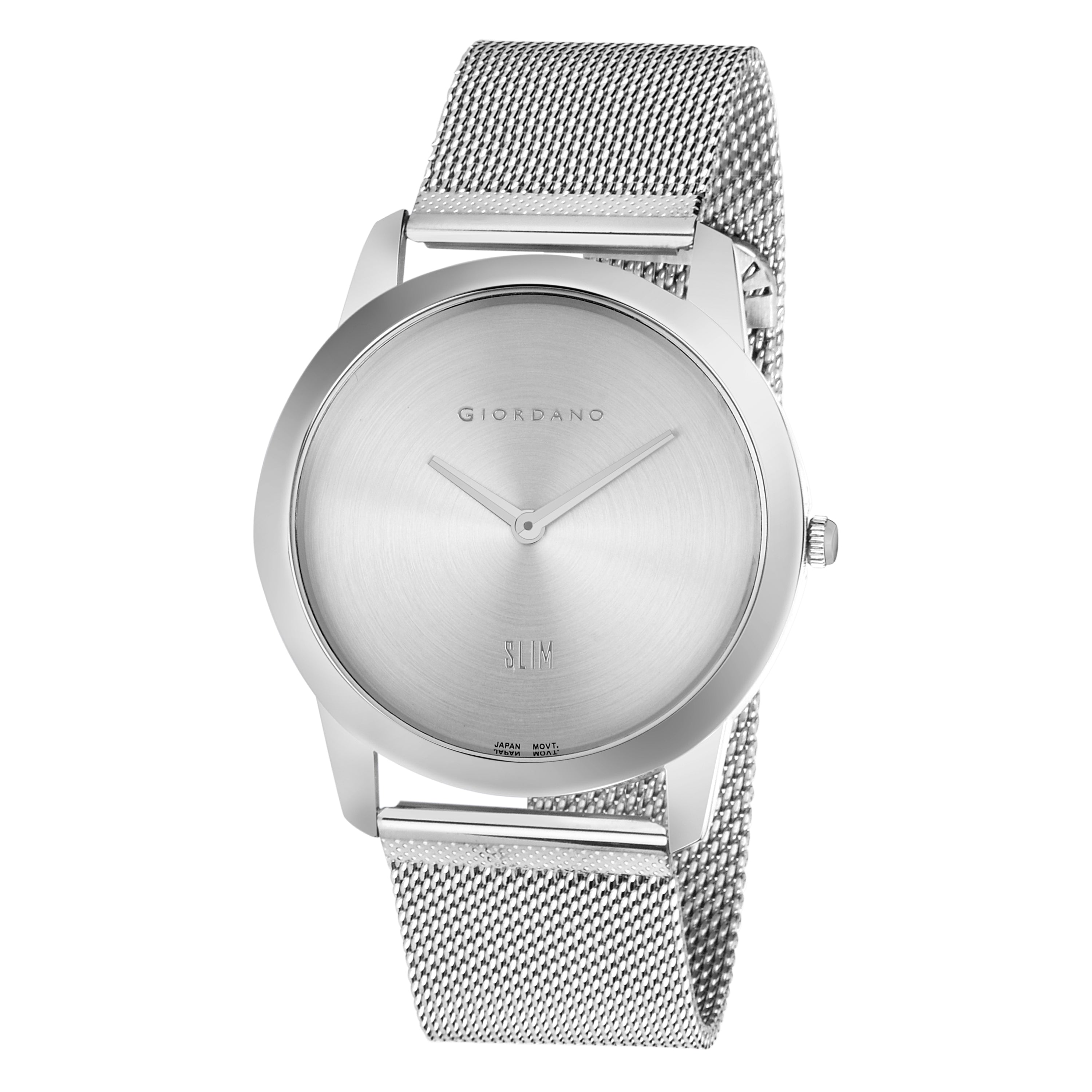 Giordano Slim Watch Collection Analog Watch for Men & Boys | Mesh Metal Band with Stainless Steel Case Round Shape Water Resistant Wrist Watch - GD-4064-11